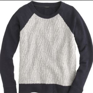 J. Crew Cable Knit Front Sweatshirt